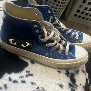 Comme des garçons blue high top converse